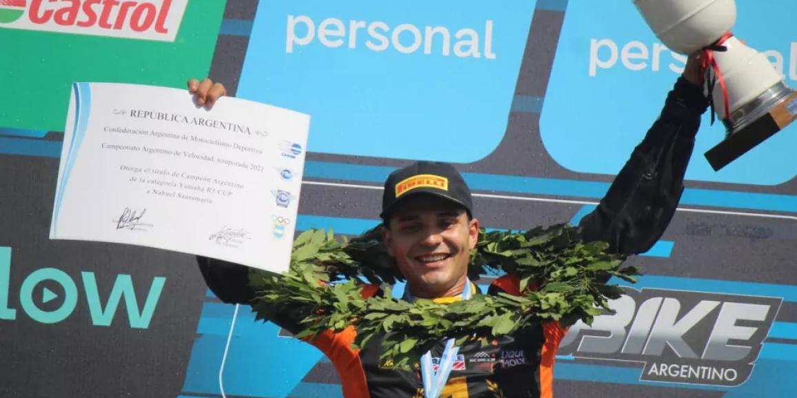 Motociclismo: el misionero Santamaría ganó la última final del año y es campeón en R3 Cup